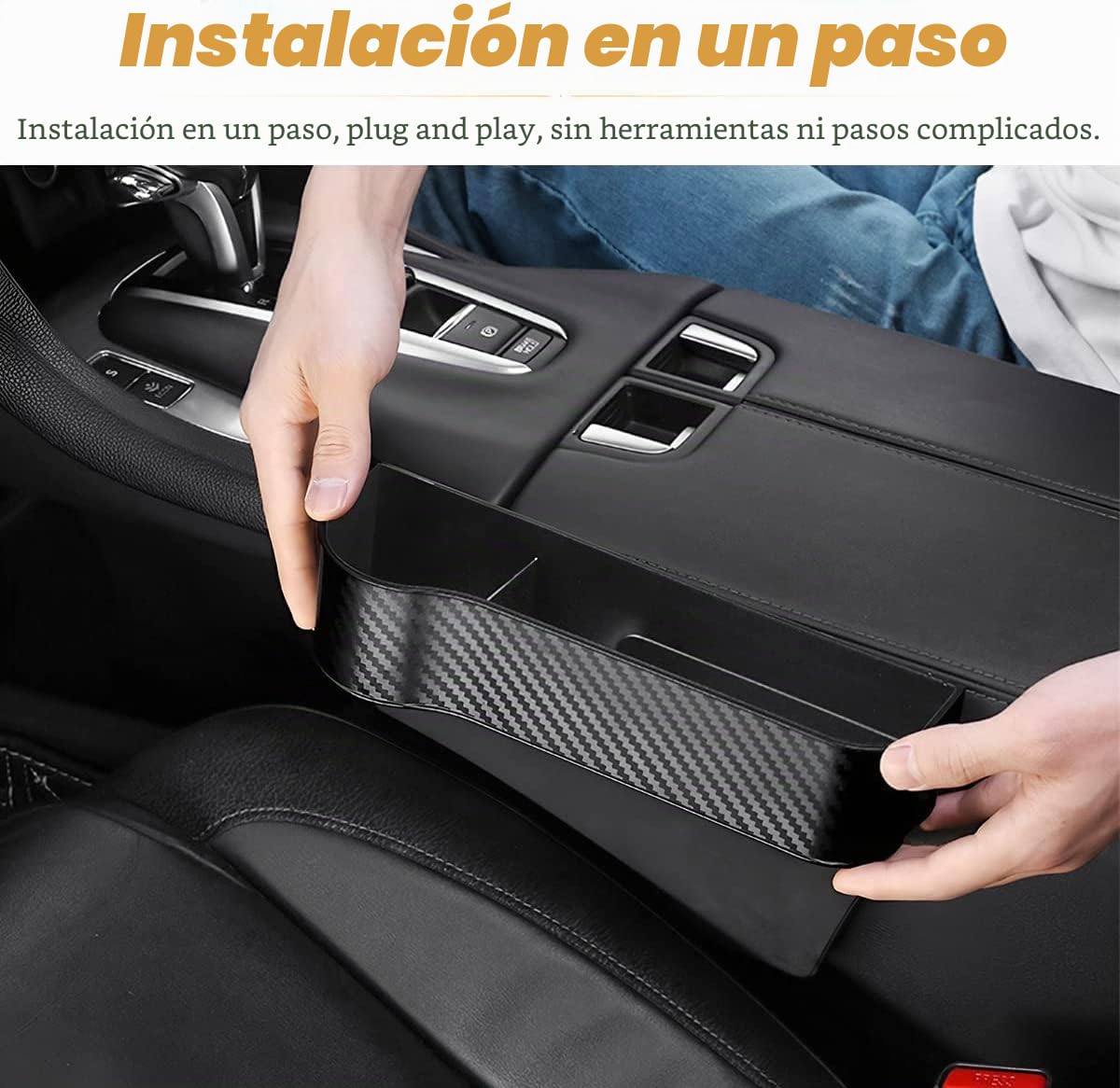 CGEAMDY Paquete de 2 organizadores para hueco de asiento de automóvil, caja de almacenamiento multifuncional con portavasos, bolsillos extra laterales de consola con cargador USB para automóvil