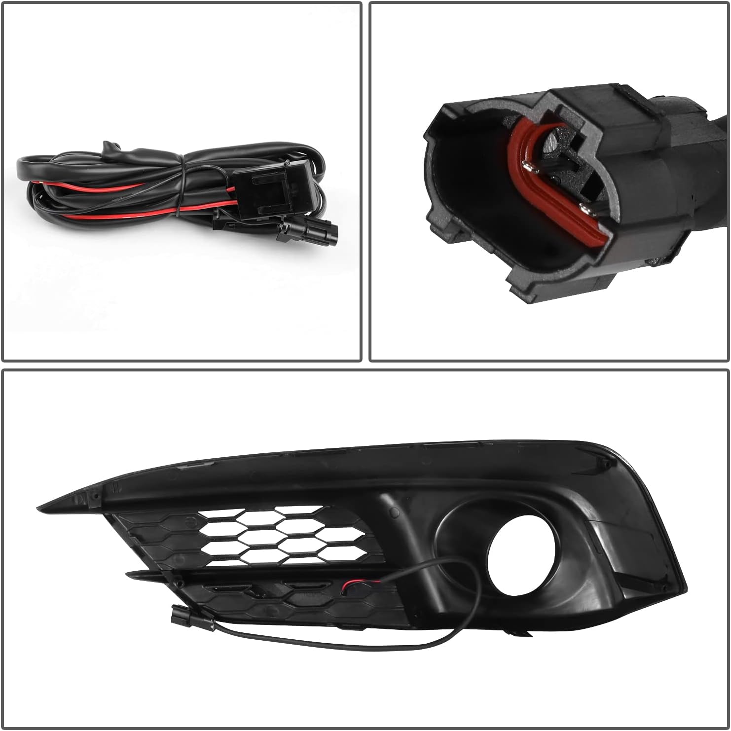 DNA MOTORING FL-ZTL-256-BK LED Fog Light With Bezel Driver & Passenger Side Enhance visibility [Compatible with 2016-2018 Civic Sedan/Coupe]