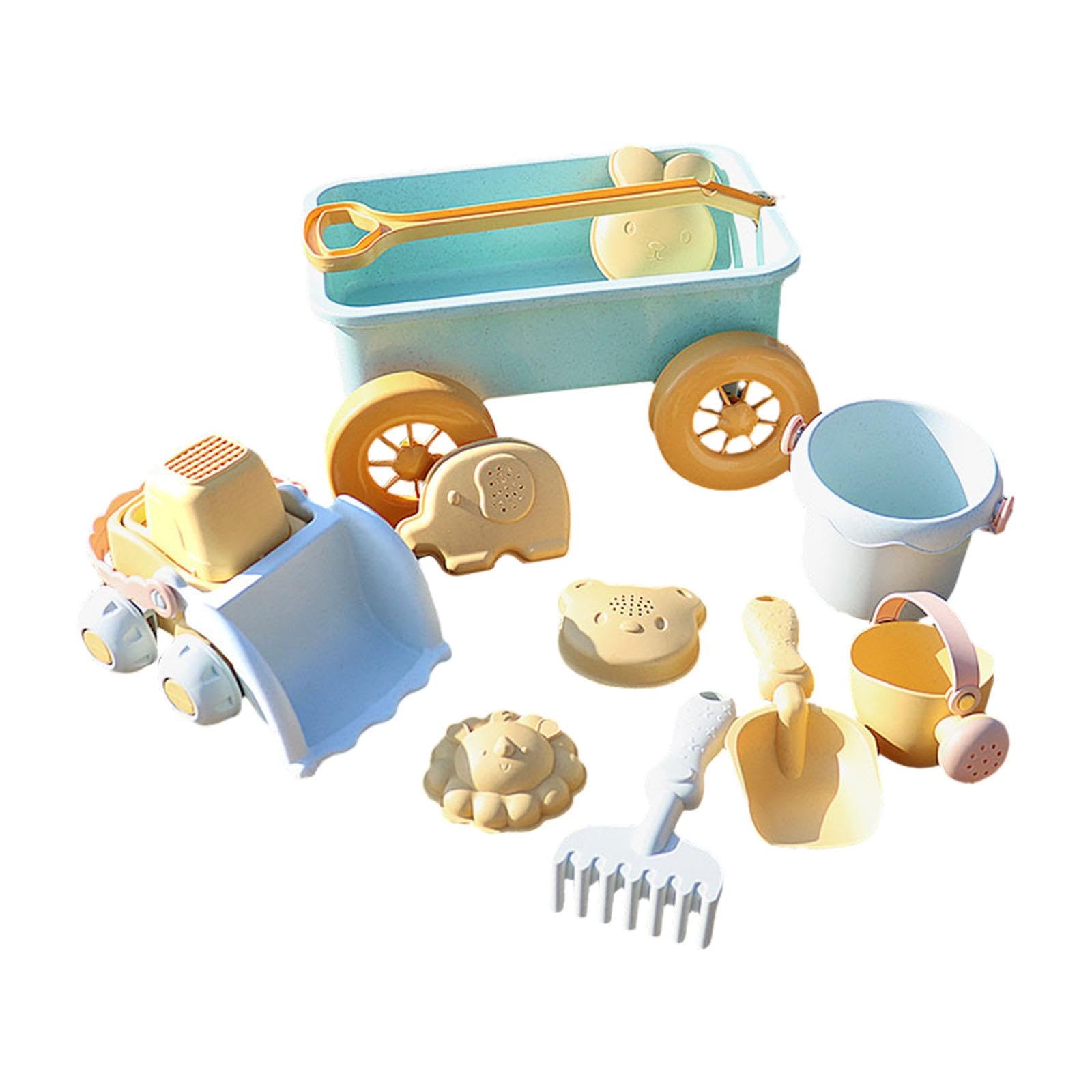 Set di Giochi da Spiaggia, Carrello da per Bambini, Veicolo da Costruzione da con Secchio, Carrello Giochi da per Giocare a, Auto Blu