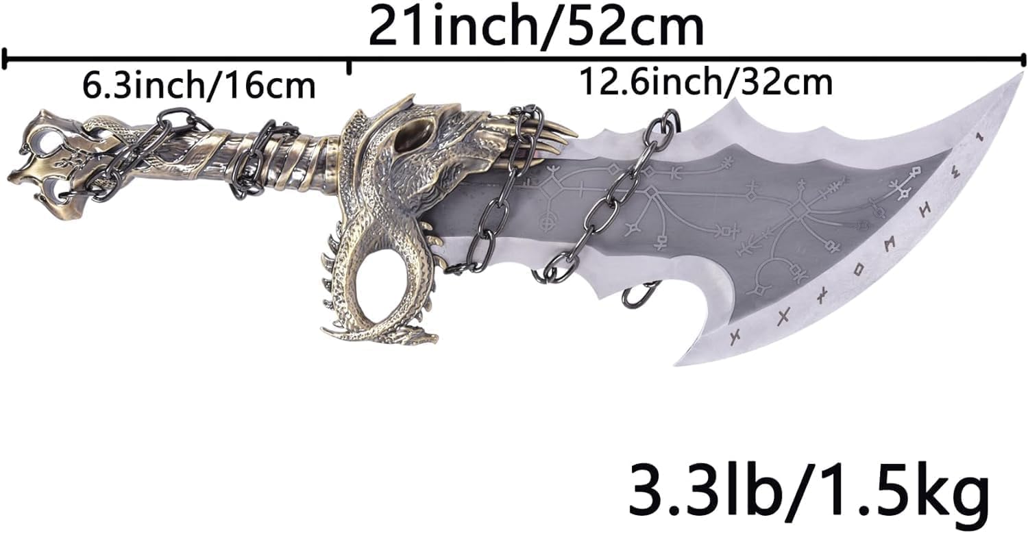 Norseblade/God of Wars Blades of Chaos Metal, God of Wars, GOW Blade of Chaos Swords Twin Blade Sword, Kraatos Metal Cosplay Weapon Prop 1:1 Replic, Viking Gifts Men (Blades of Chao.s Swords)