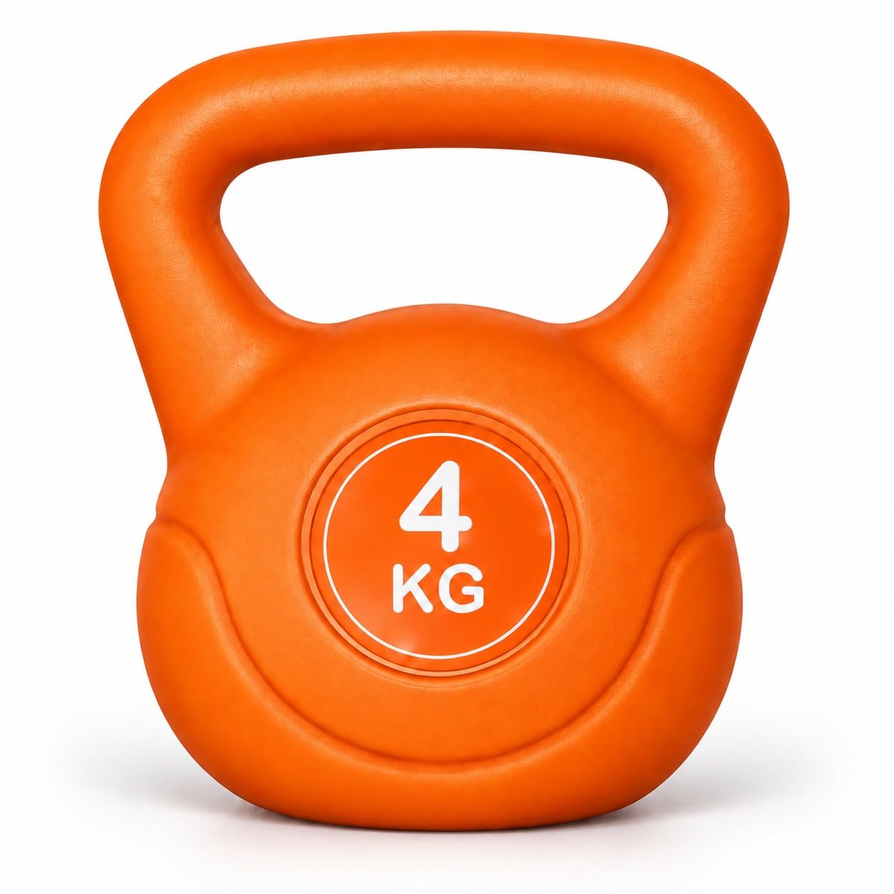 Vinyl Kettle bell Weight Set Exercise Home Gym Fitness Workout 4-20kg |Vinyl & Cast Iron Kettle bells Correct Shape And Size | Home And Gym Fitness Workout (Orange, 4 KG)