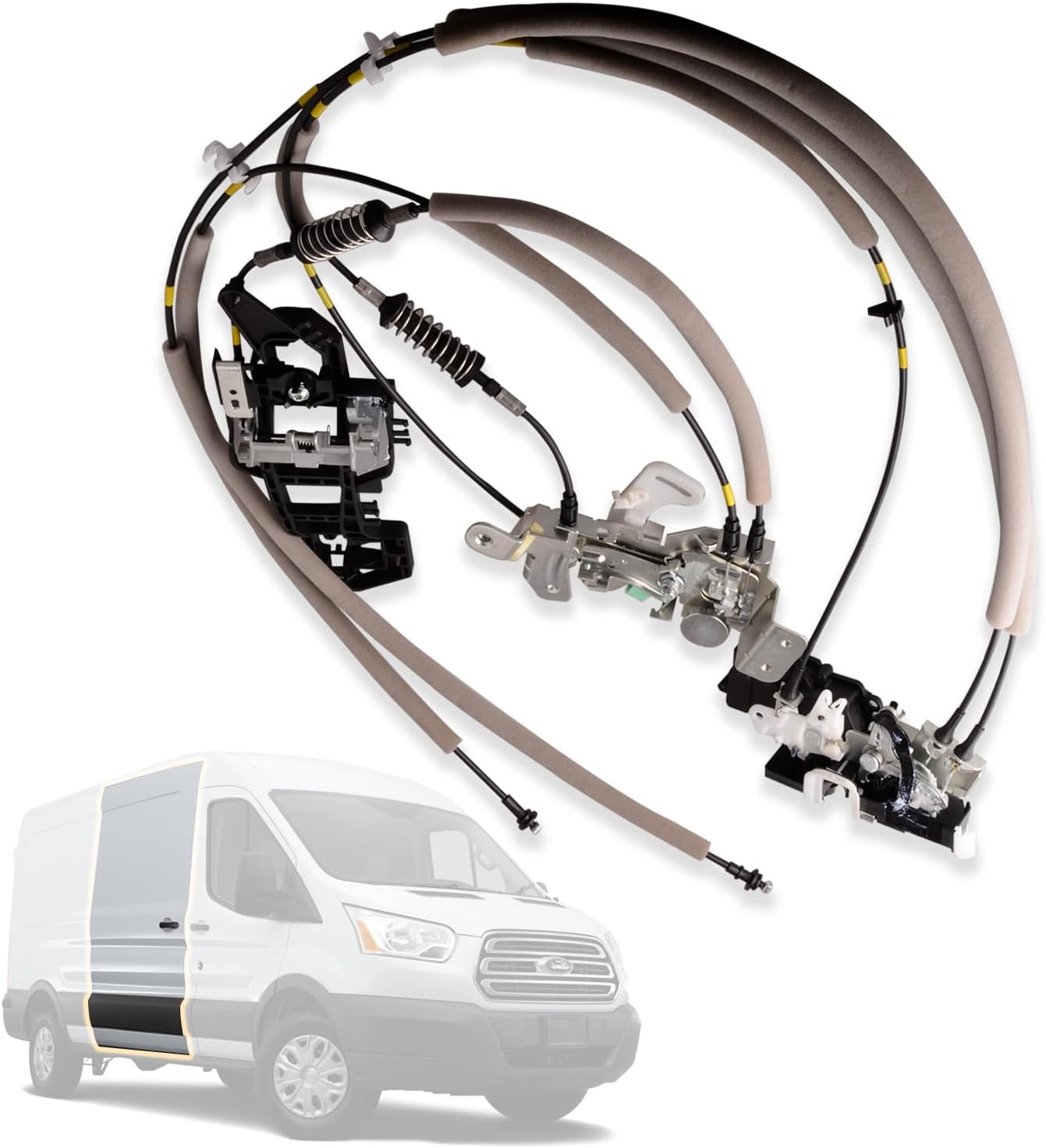 Right Side Sliding Door Lock Actuator Latch Cable Compatible for 2015-2017 Power Door Locks,2018-2020 Manual Door Locks Ford Transit-150/250/350/350HD & Thomas Transit Liner CK4Z61264A00B/D