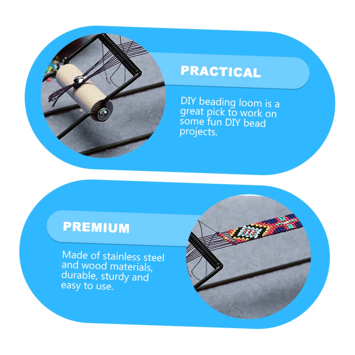 DOITOOL 2 Herramientas Para Tejer Cuentas Telar Para Abalorios Joyería Telar Para Abalorios Inoxidable Ensartar Manualidades Infantiles Pulseras Telar Herramientas Para
