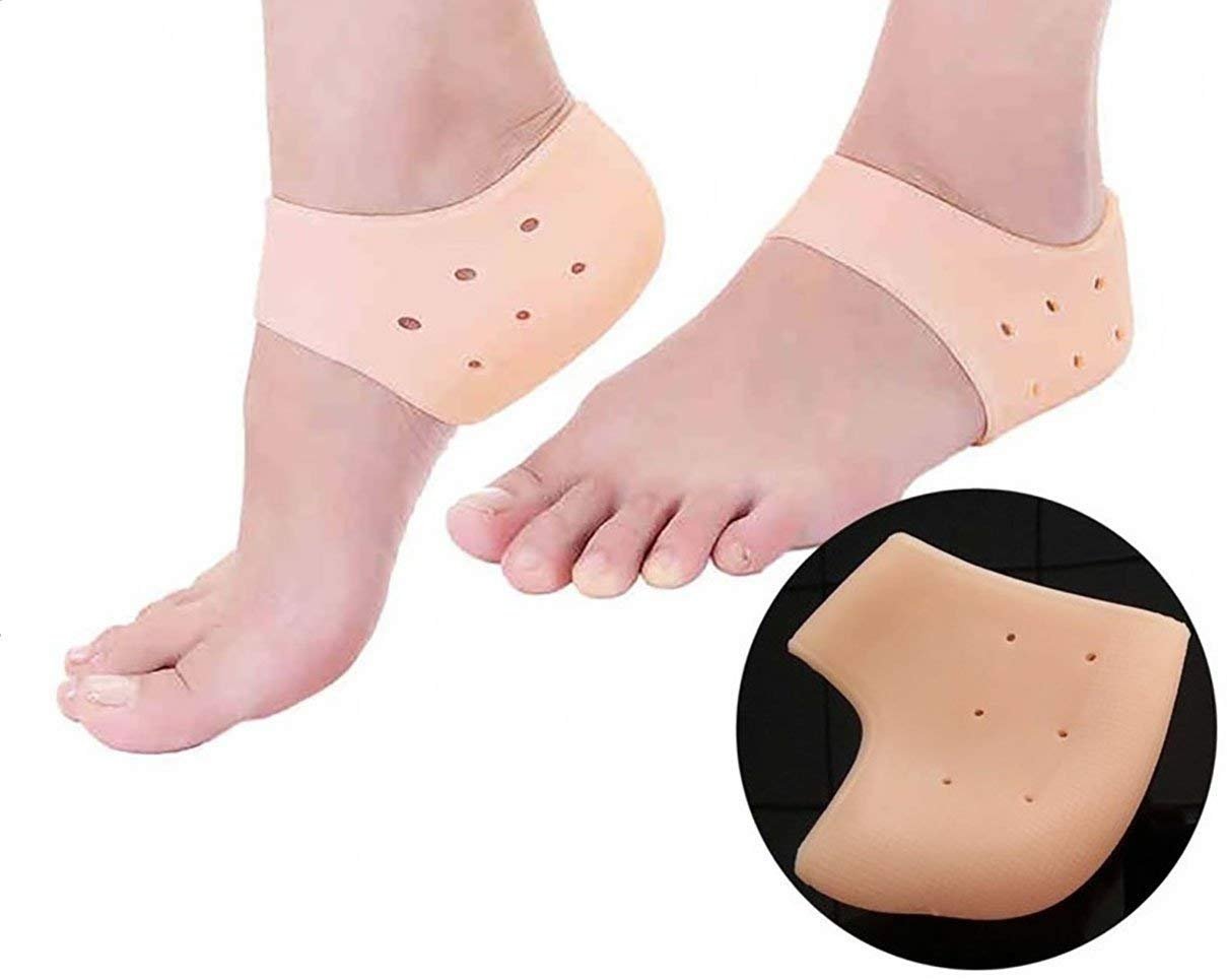 Surat Dream Silicone Gel Heel Pad Socks for Pain Relief for Women And Men | Moisturizing Socks | (Beige, Free Size) - 1 Pair 3
