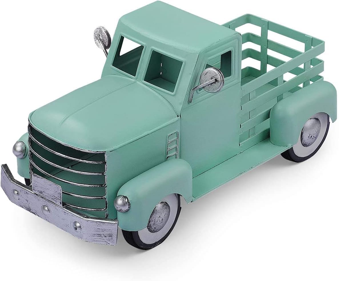 Zeeskyone Metal Truck Planter,Farmhouse Truck Decor,DIY Home Decor & Seasonal Decor,Teal