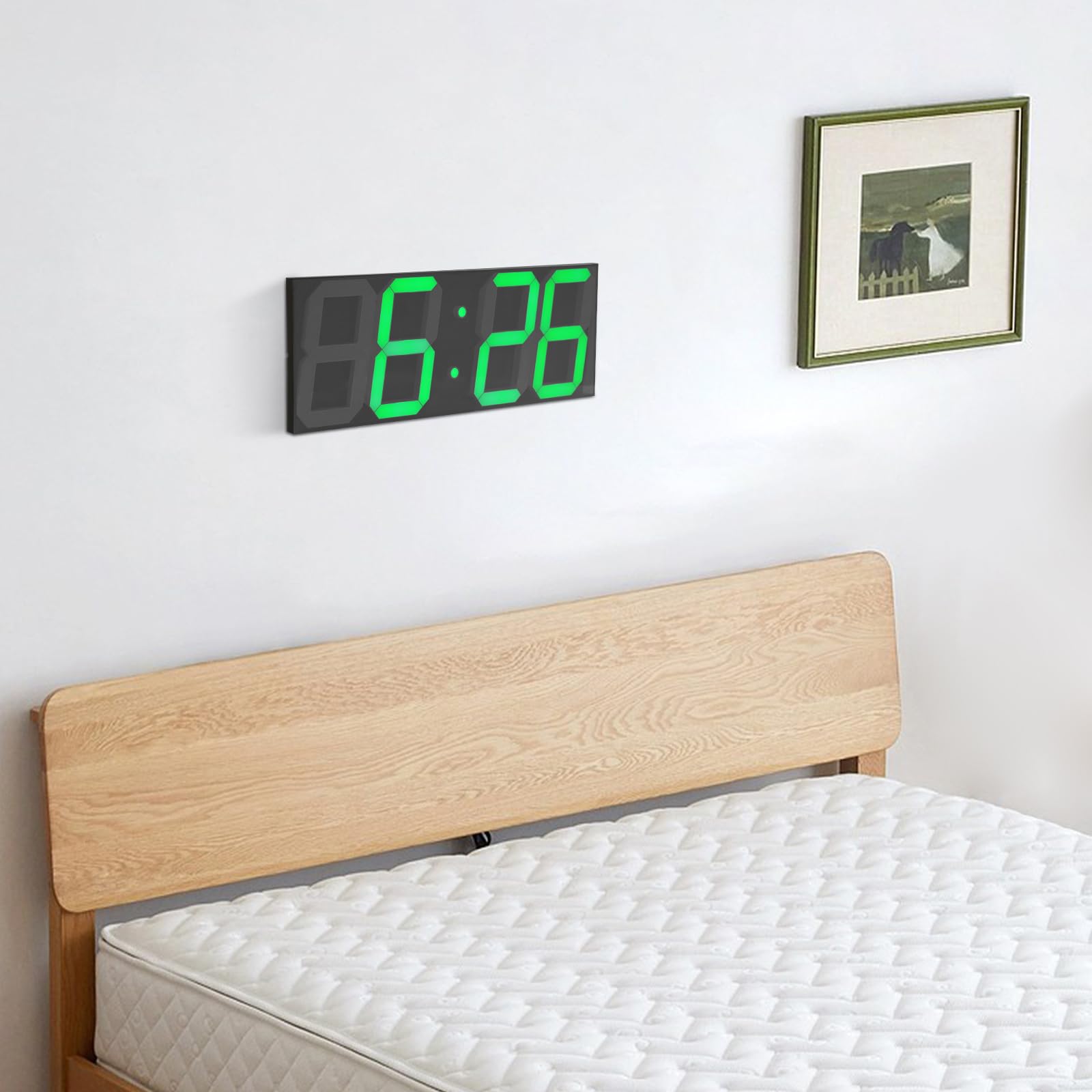Orologio da parete digitale a LED con telecomando, grande display, conto alla rovescia, per soggiorno, ufficio, sala conferenze, 45 x 16 x 2,5 cm