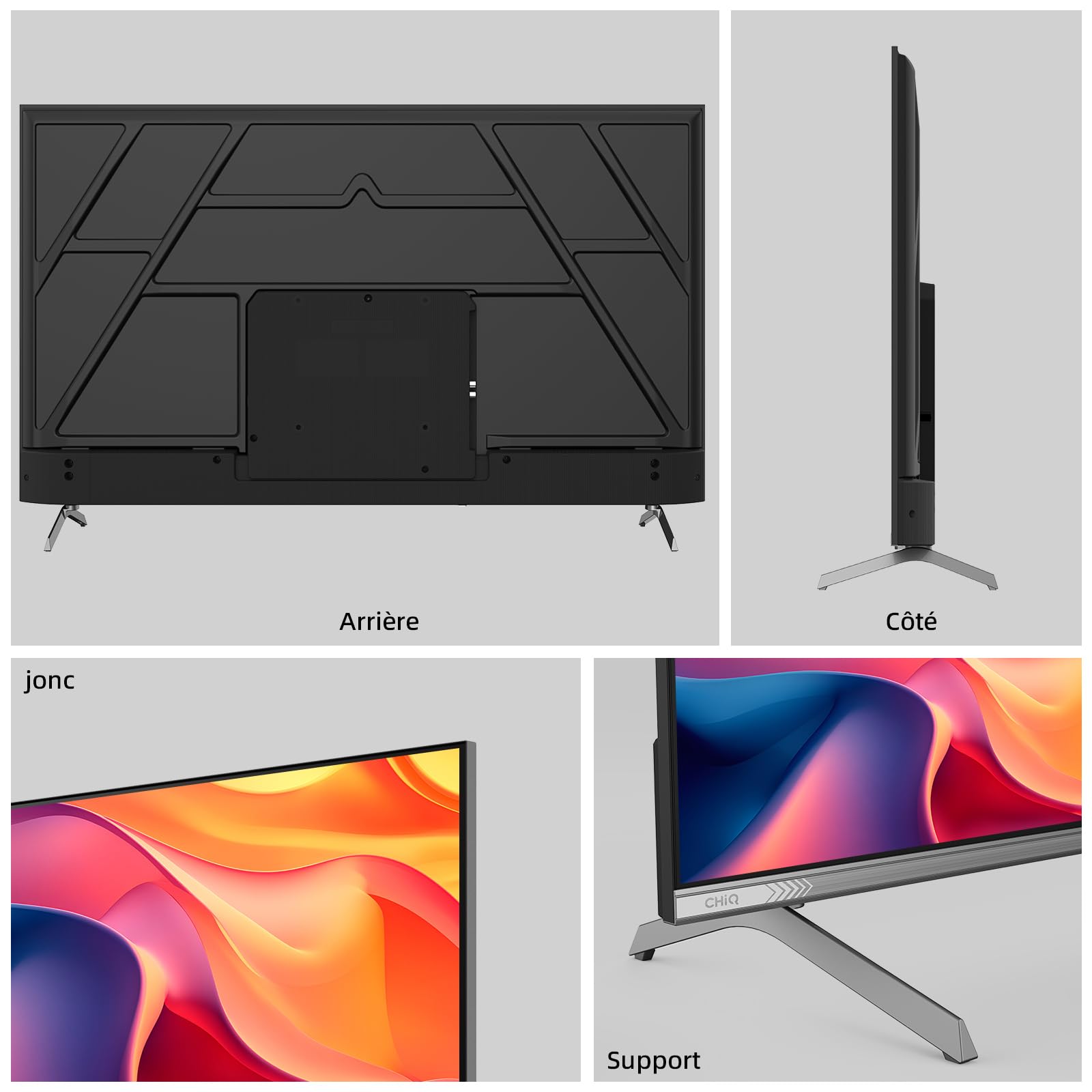 Telewizor Google QLED 4K UHD CHIQ 50QA10 50 cali HDR10, VRR i ALLM Ultracienki, bezramowe dwuzakresowe audio Dolby Wi-FI