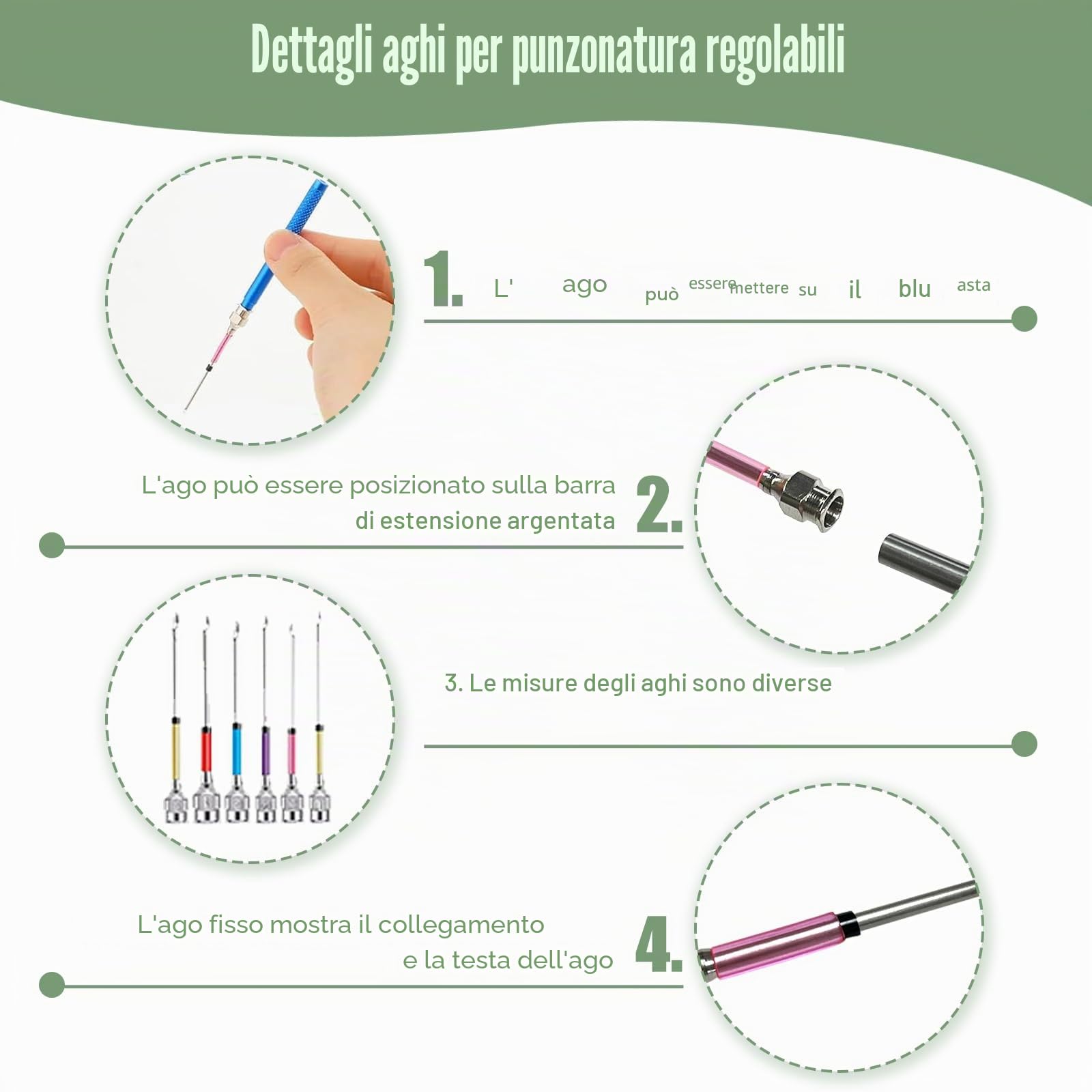 36 Pezzi Punch Needle Kit, Ago Magico Per Ricamo, Kit Di Aghi Da Ricamo Regolabili Per Strumento Per Ago Da Punch, Aghi Da Ricamo Regolabili, Ricamo Ad Ago Per Punch E Penna, Kit Ricamo Principianti