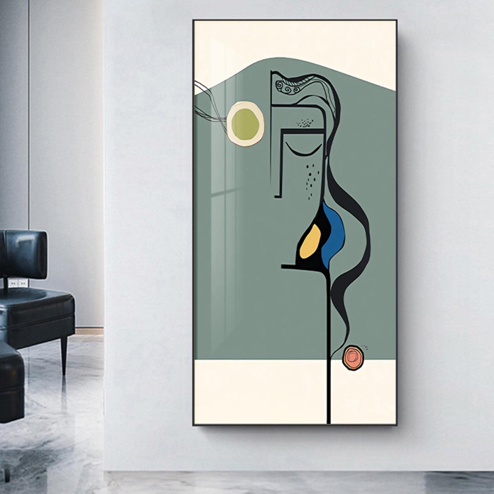 Canvas Paintings Abstract Picasso Character Line Wall Art Nordic Posters and Prints Pictures Living Room Modern Home Decor 70x140cm(28x55in) Frameless