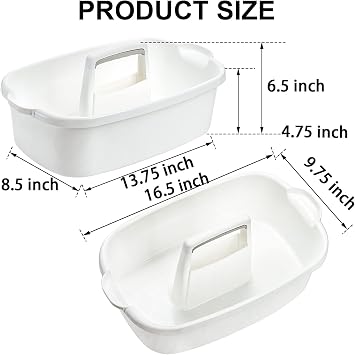 TOPZEA 2 Pack Cleaning Supplies Caddy, Large Plastic Cleaning Supply Organizer Bucket with Handle Portable Housekeeping Shower Tote Caddy Under Sink Tool Storage Baskets for Dorm, Bathroom, Household