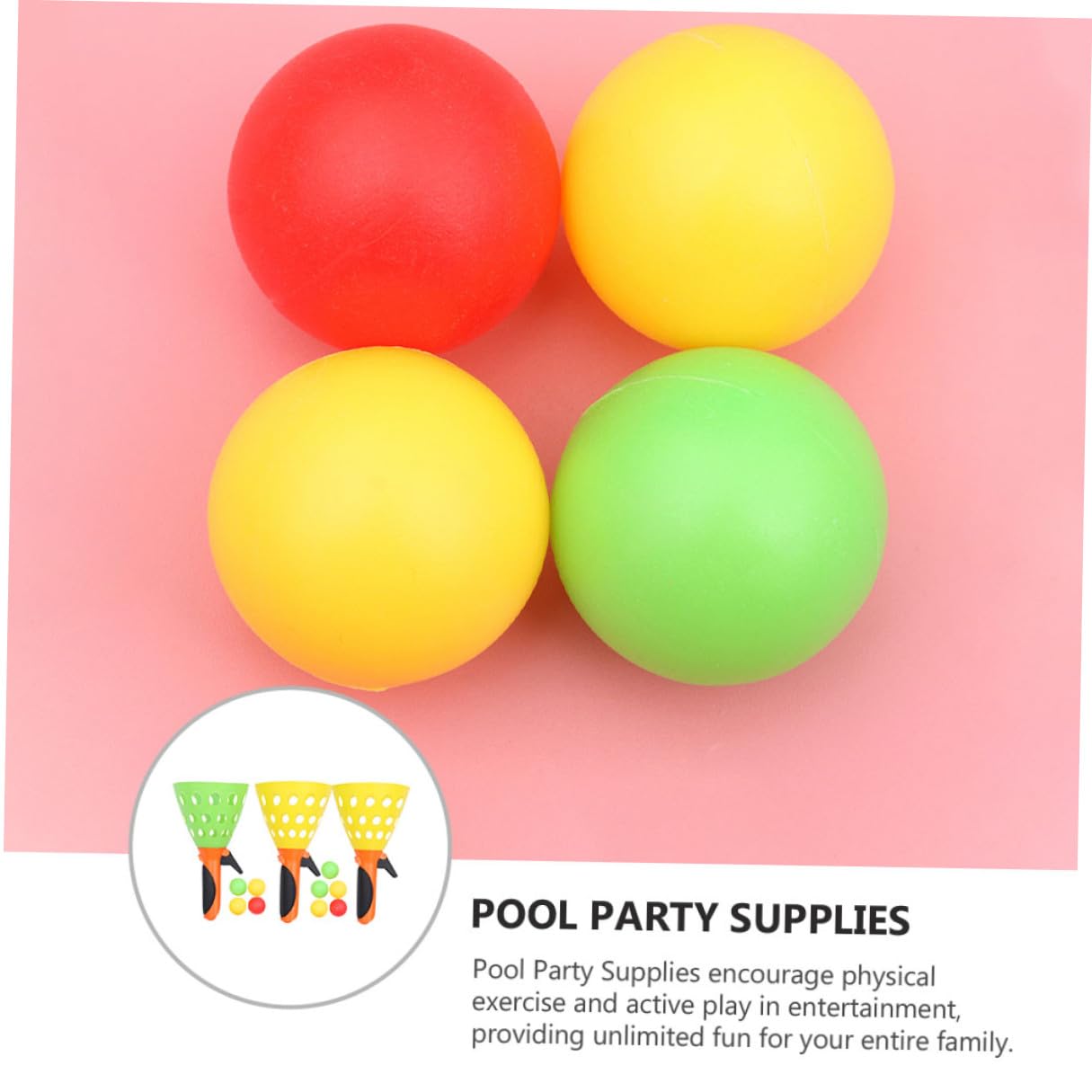 Set di Palline Chuck Ball 3 Paia in Plastico per Ragazzo Ragazza e Teenager | Gioco Lancio e Presa, 9 Palline Incluse, per Pool Party Colore Casuale
