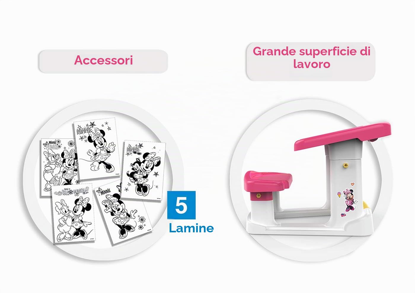 Chicos - Banco Scuola Minnie | Tavolo da Disegno per Bambini Disney, Tavolino e Sedia per Bambini 1-3 Anni (51119)
