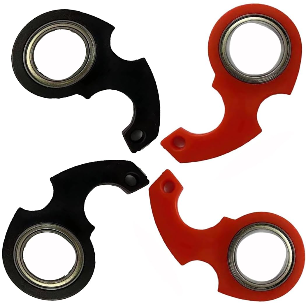 MRTURK REVHQ 4 Pack Keychain Spinner Fidget Ring Toy,Keychain Spinner Fidget Ring Metal Key Chain Spinner Fidget Ring Type Toy for Man Women and Kids