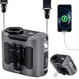 40H Portable Waist Fan, 14800mAh Rechargeable Wearable Shirt Clip Fan with Light, 16000 RPM Cooling Neck Body, Powerful 5 Speeds Belt Personal Cooling Fans for Outdoor Jobsite Camping Travel