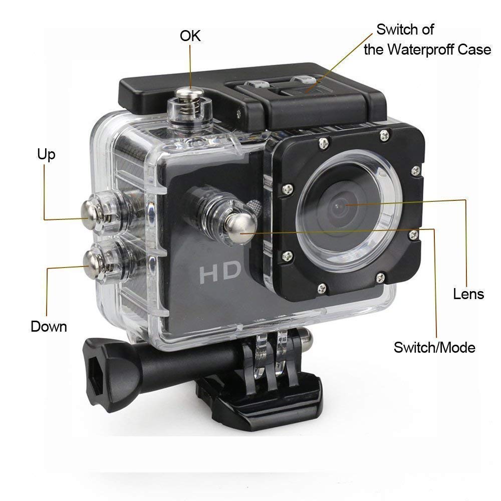 VYNEX 2K Waterproof Action Camera | HD Sports Cam with Mount | Wide View Lens | Great for Biking and Outdoor Recording 2