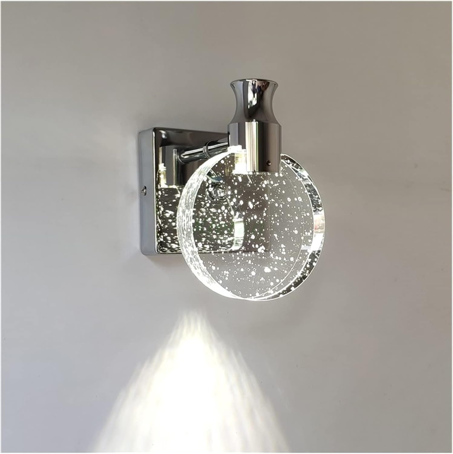 Nordic Modern Crystal Wall Lamp Creative Bedside Background Personalized Wall Lamp Lights for Mirror Warm White Light (Colour: Warmlight) (Whitelight) image 2