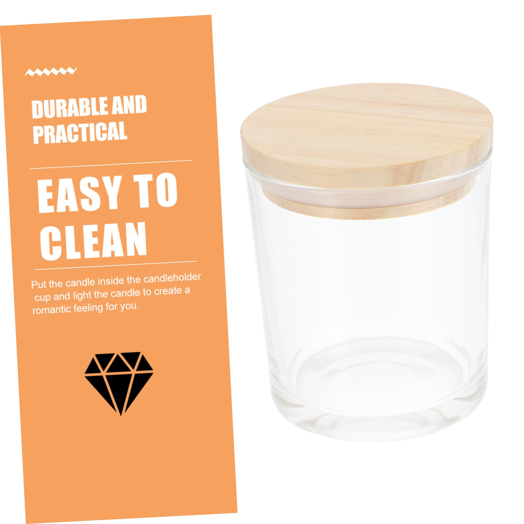 Uonlytech Transparent Frosted Glass Candle Jars Candle Making Containers Lids for Crafts and Home Decor