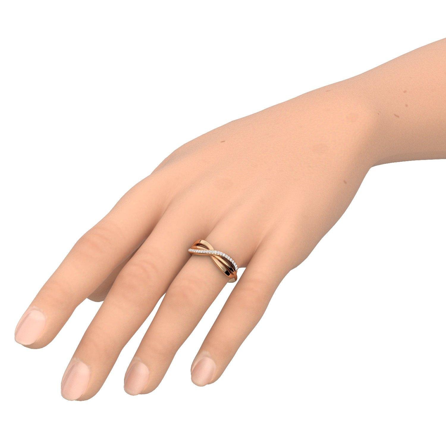 Unendliche Liebe Ring Rosegold von AMOONIC mit Zirkonia Verlobungsring