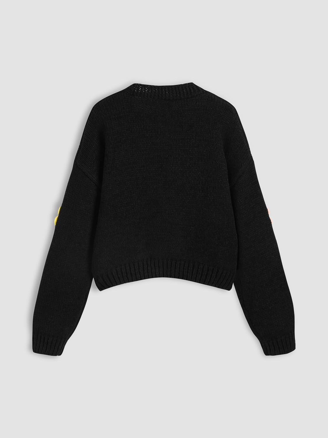 CIDER Women’s Floral Cropped Cardigan Cute Flower V Neck Button Down Trendy Sweater - Image 5