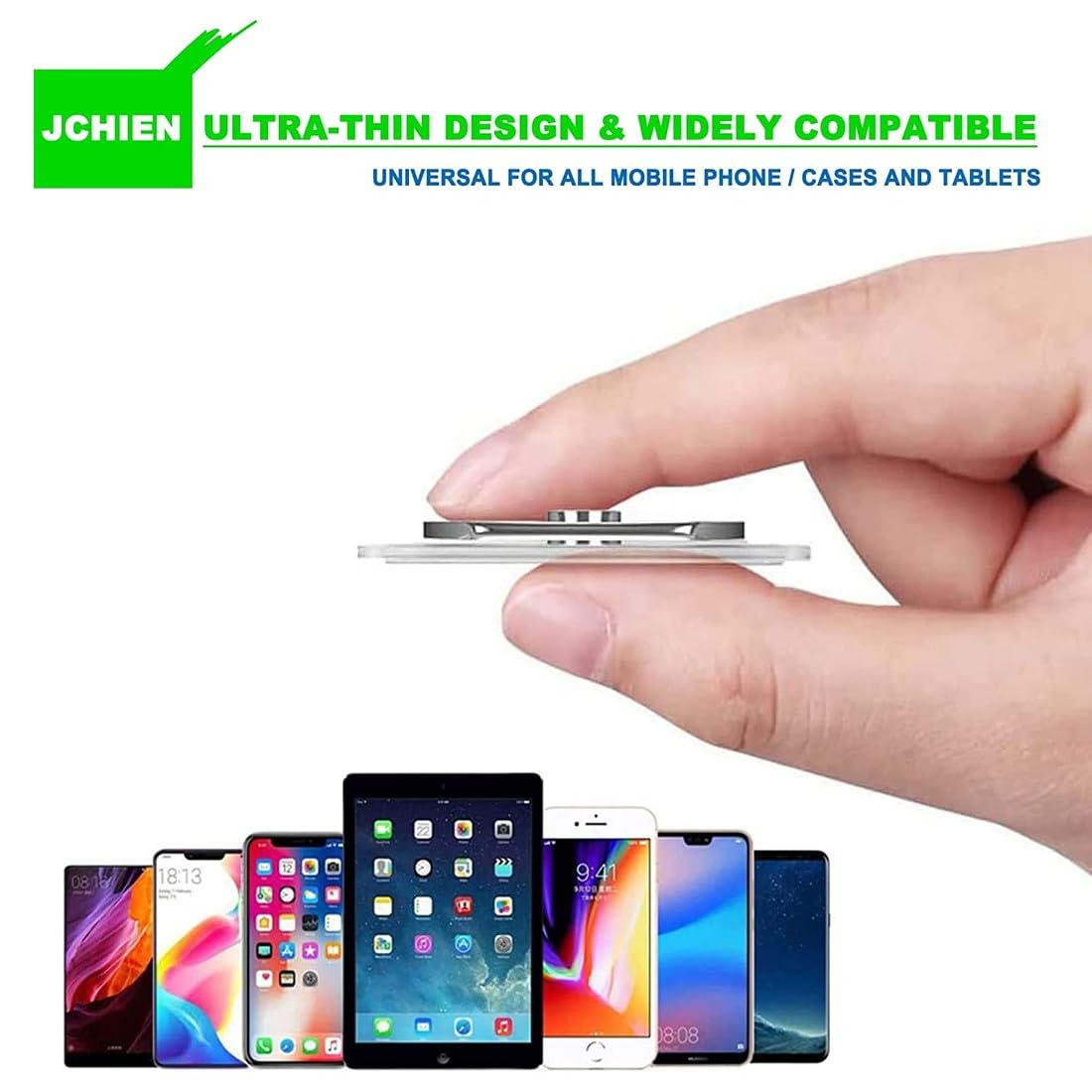 4 pcs Trasparente Supporto per suoneria Cellulare, Rotazione di 360 Gradi Kickstand di Presa dell'anello di barretta Compatibile per Vario Cellulari Smartphone
