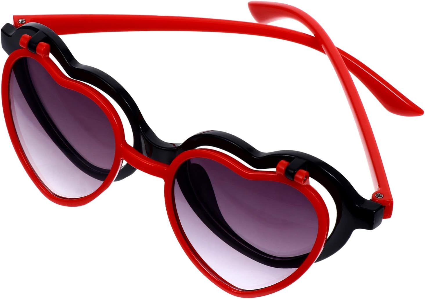VALICLUD Kid Heart Shaped Sunglasses Heart Sunglasses Flip up Children Party