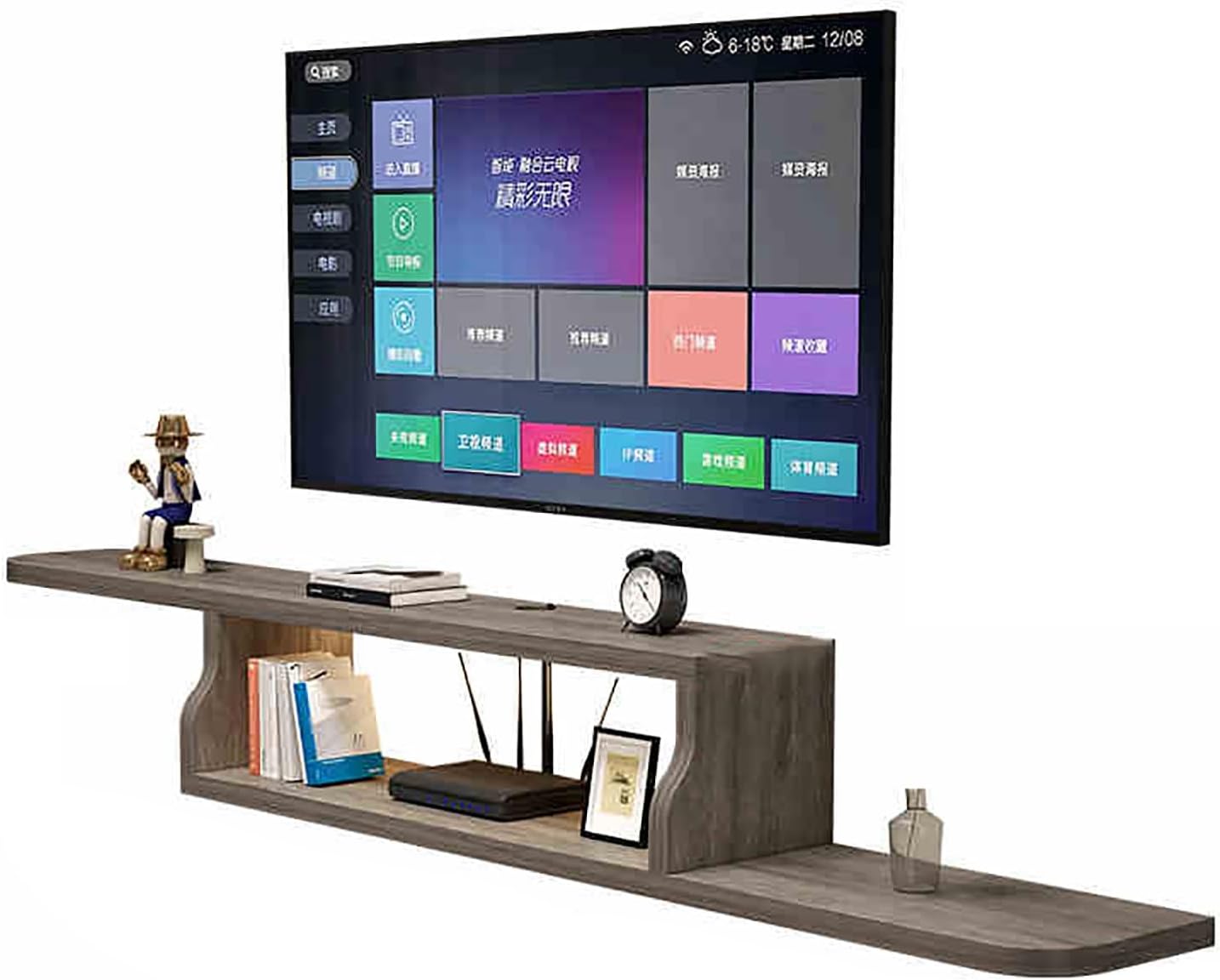 Floating TV Stand,Media Console with Storage Shelf,Wall Mounted TV Cabinet,Television Stands,Wall Mounted Shelf with Storage,for Home and Office Living Room Bedroom.