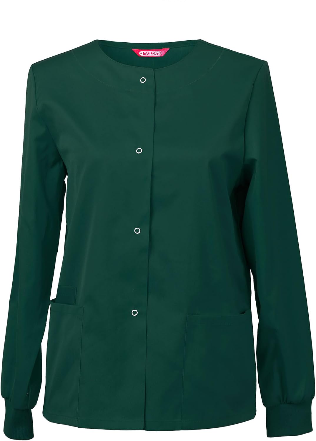 Womens Scrub Jacket Workwear Snap Front Warm-up Scrubs Jacket