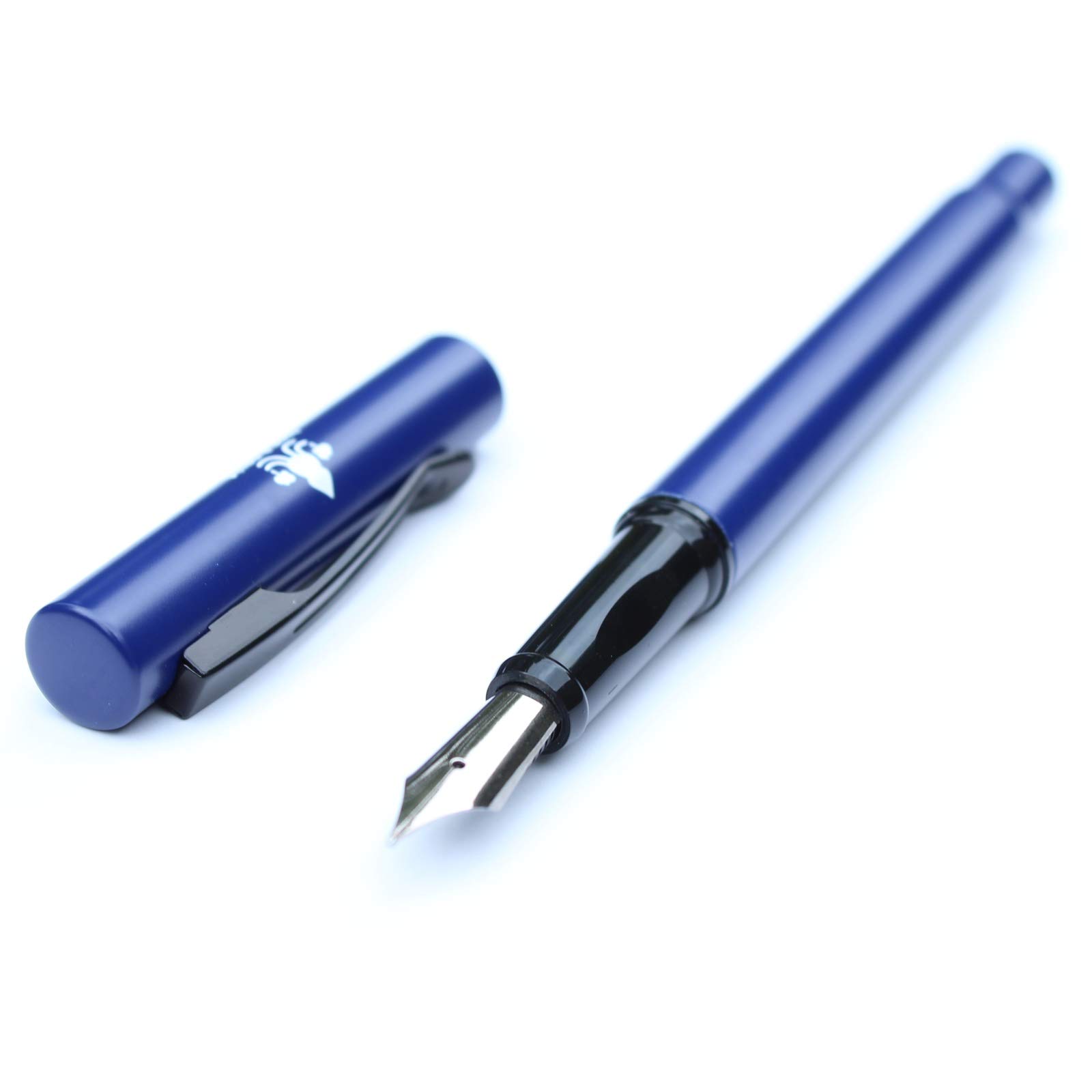 Tree and Squid Blue Metal Fountain Pen Medium Nib + Ink Converter