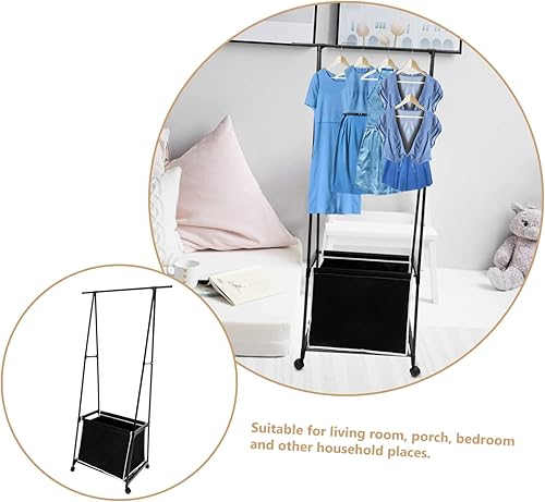 Miniatura 9 de Perchero portátil cestas de metal percha soporte de ropa resistente para dormitorio