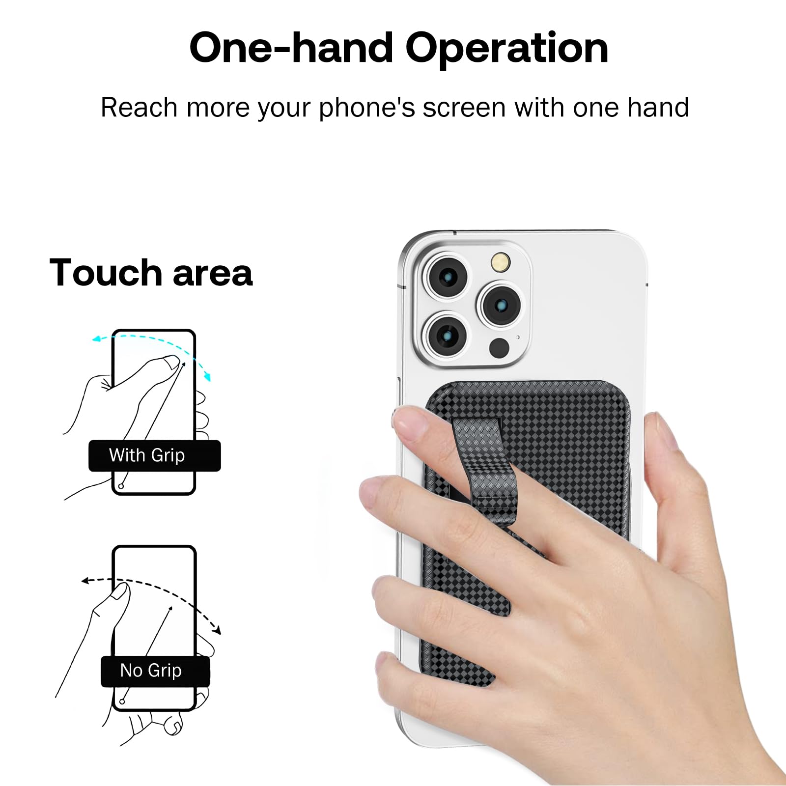 SHIQI-for MagSafe Phone Grip, Magnetic Phone Grip Holder Built In Phone Stand Magnetic Collapsible Expandible Phone Grip Adjustable Kickstand Portrait - View #6