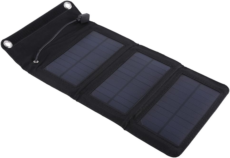 MAGT Panel Solar de 5W 5V, Panel de Cargador de energía Solar Impermeable Plegable Panel de energía móvil Solar al Aire Libre con Cable USB de Carga rápida