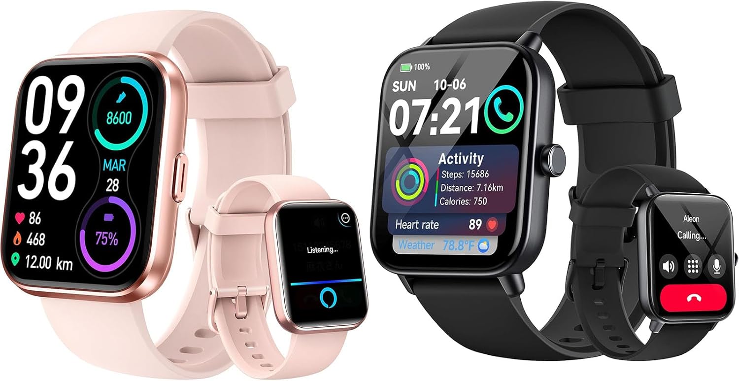 Smart Watches for Men Women, Fitness Watch with Heart Rate/SpO2/Sleep Monitor, Pedometer, IP68 Waterproof Smartwatch for iPhone Android