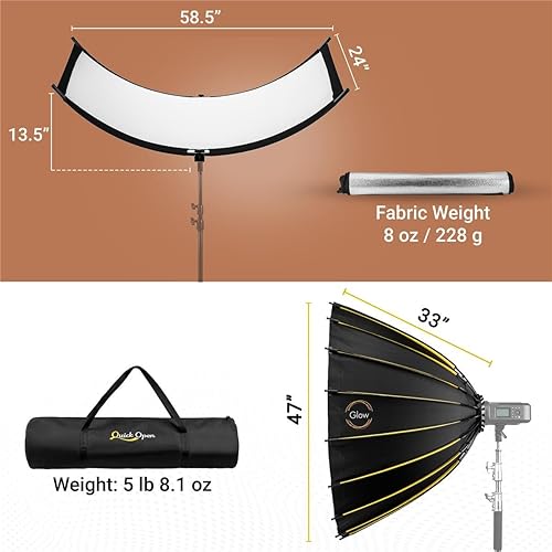 Miniatura 8 de Glow EZ Lock - Caja de luz parabólica de 48 pulgadas de profundidad, caja de luz parabólica de 16 lados que se abre y se cierra al estilo
