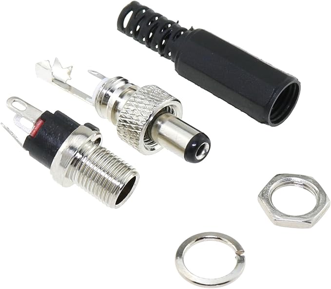 MEETOOT 4 Juegos de Conector de Alimentación DC 5.5x2.1mm Kit Macho y Hembra miniatura 3