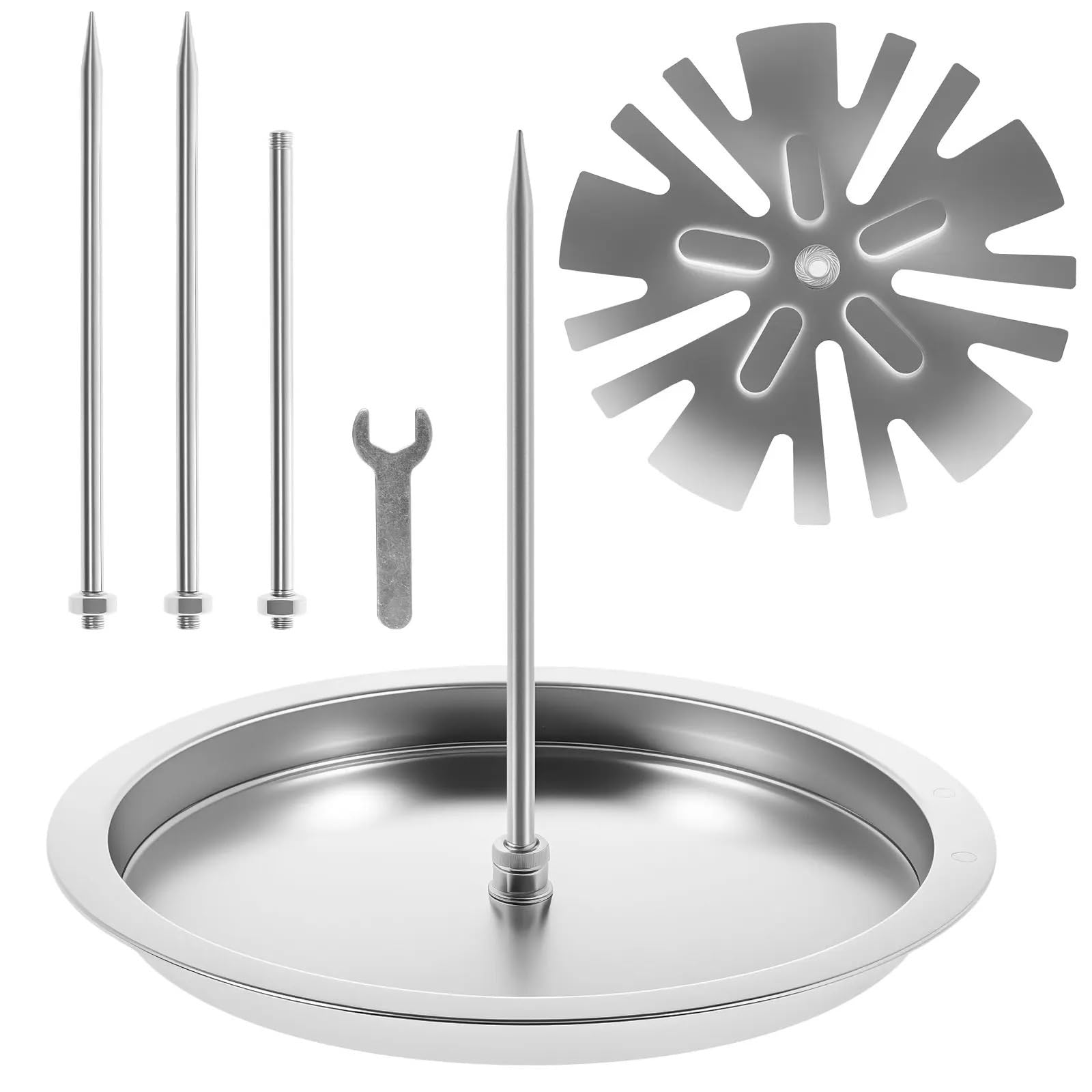 Soporte para brochetas 2 en 1, vertical de acero inoxidable