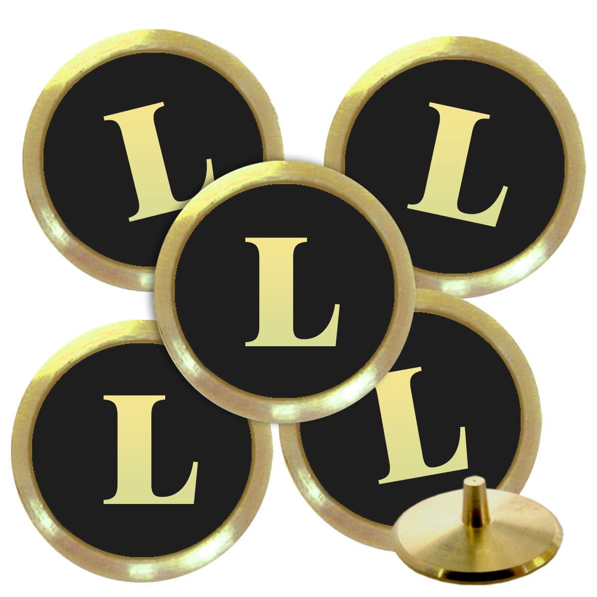 Best Impressions Solid Brass Personalised Golf Ball Markers with Initials (L)