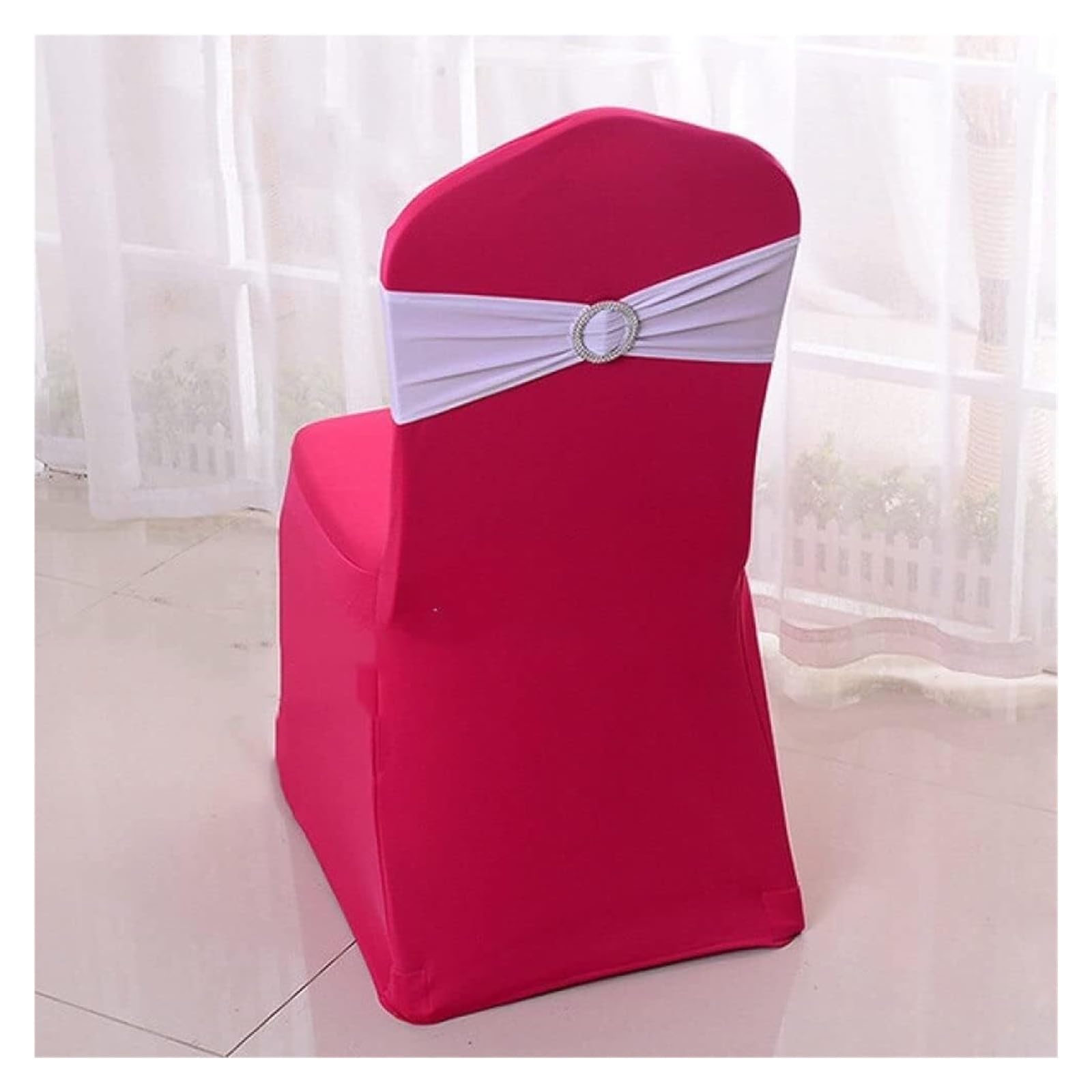RZQVHBKXWGT chair sashes,50Pcs Elastic Spandex Chair Bands With Buckle Solider Stretch Bow Sashes Wedding Knot Banquet Christmas,red,China (Color : Wit, Size China)(Wit)