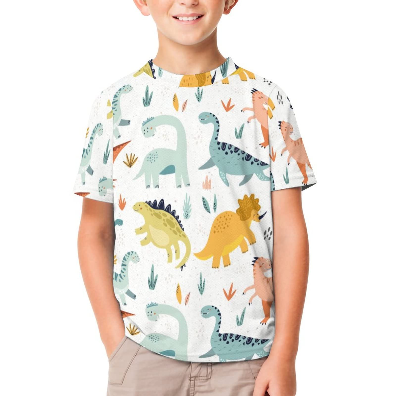 Amazon.co.jp: キッズ Tシャツ かわいい カラフル 恐竜柄 半袖 子供服  