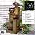 Bumilgar 53" H Outdoor Garden Water Fountain for Garden, Patio, Backyard, Deck, Porch and Home Art Decor, 4 Tiers Cascading Large Outdoor Fountain with Lights,Gold