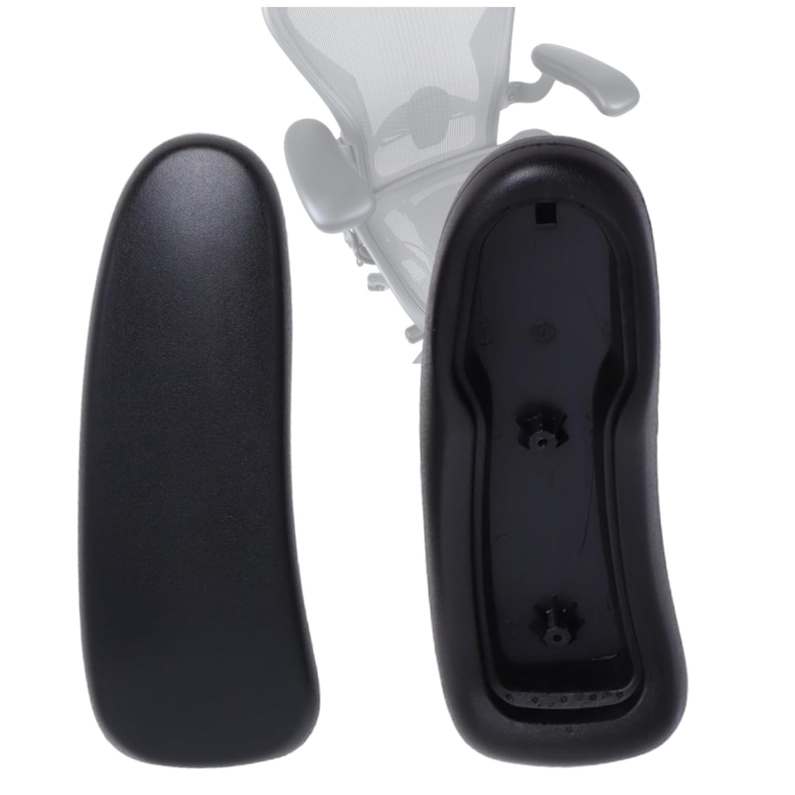Office Chair Arm Pads Replacement for Herman Miller Classic Aeron Chair Graphite, 2Pack 100% Polyurethane Finish, Black