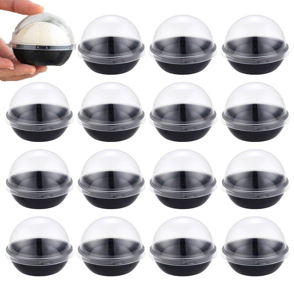 Sanfly 100pcs Mini Cake Box Clear Plastic Cookies Muffins Dome Box Mooncake Box Cake Boxes for Puffs Mochi Mooncake