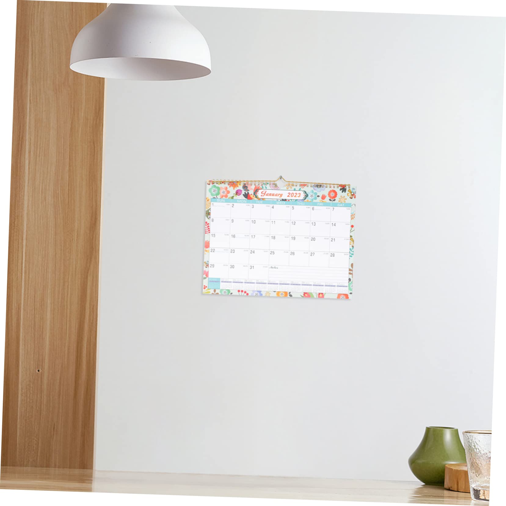 Housoutil 4 Pezzi Parete con Rilegatura Spirale Mensile Robusto per Casa e Ufficio Memo e Pianificazione Carta Spessa e Design Minimalista Adatto Scuola Hotel e