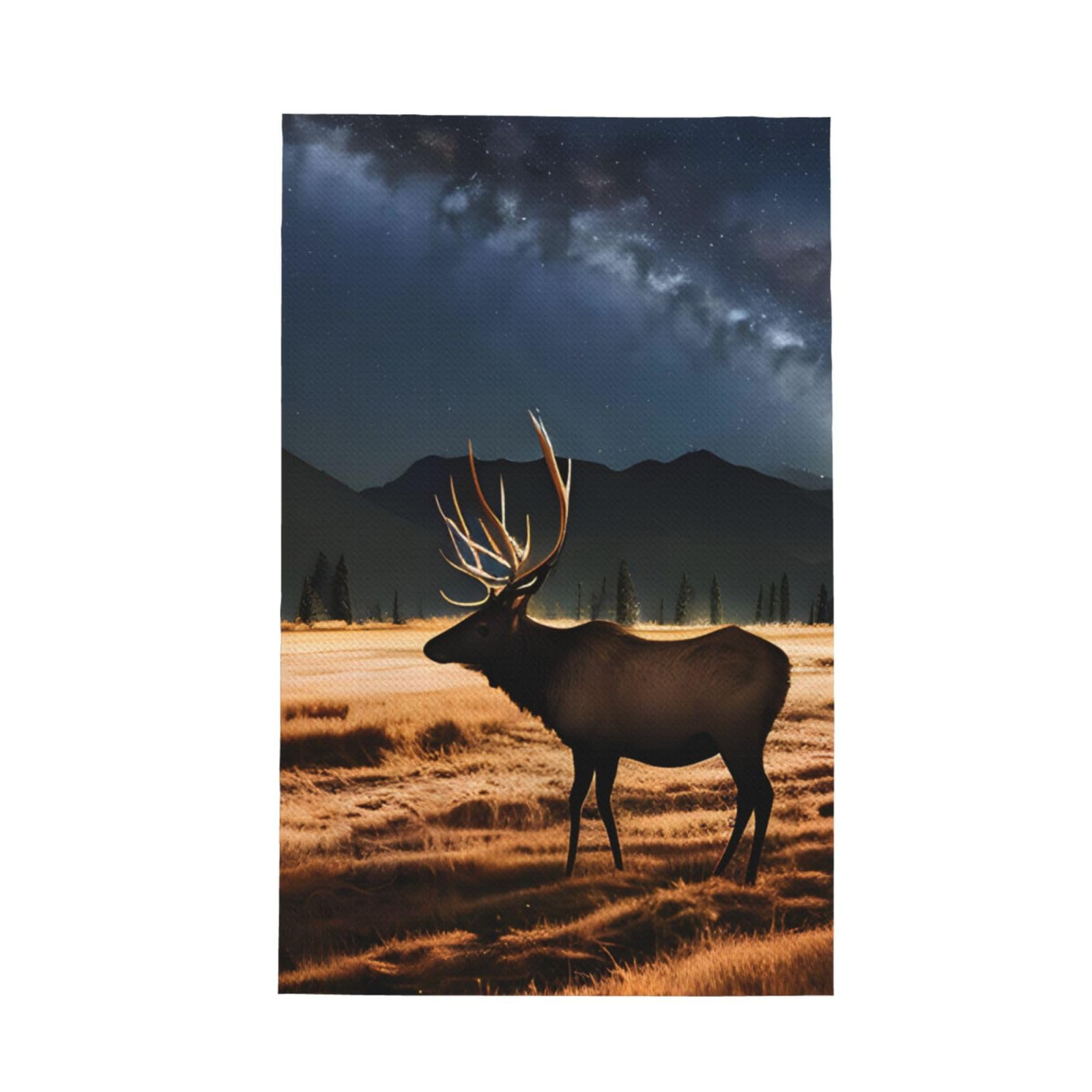 SXZVVBN Elk in the meadow Super Absorbent Microfibre Waffle Towels Fast Drying Dish Cloths Home Cafe Barista