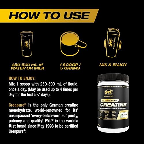 Miniatura 5 de PVL Creapure Creatina - 100% Puro Polvo de Monohidrato de Creatina Alemán - 82 Porciones - 410 g