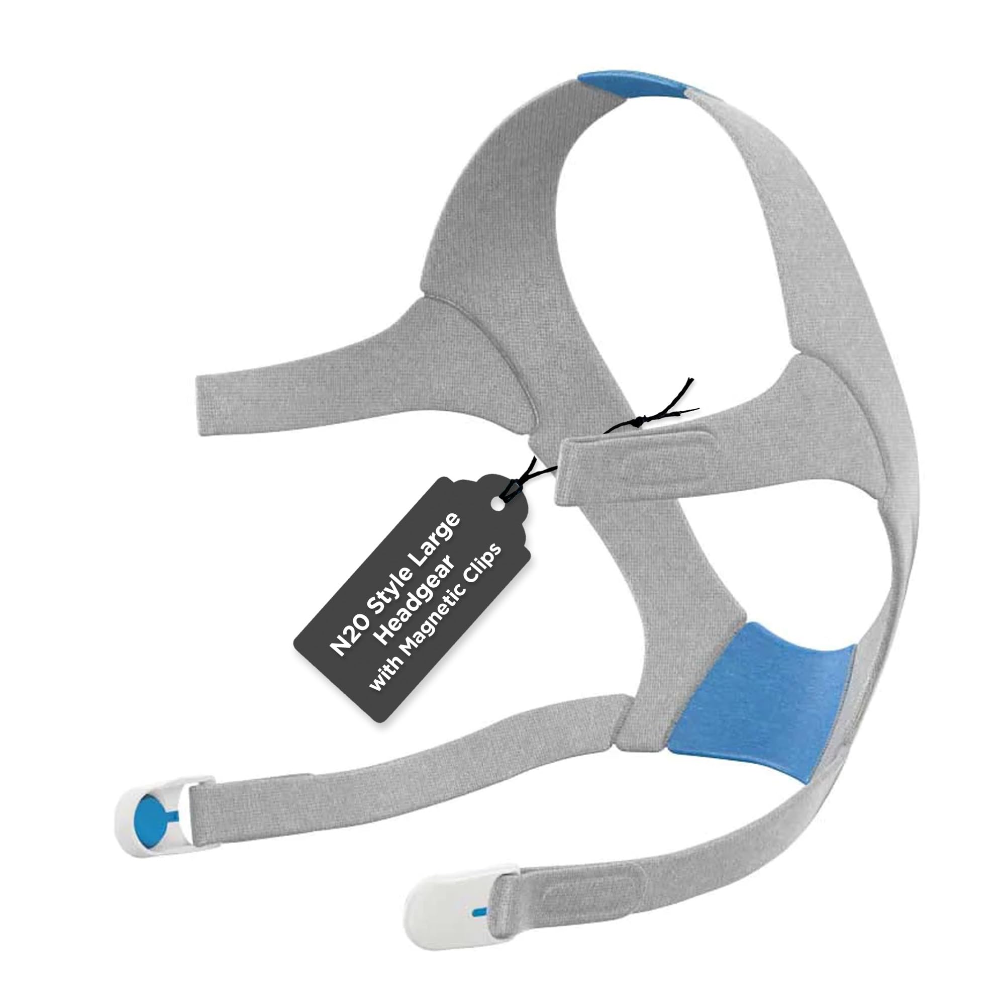 Priority CPAP Supplies N20 Replacement Headgear Strap - Large, Adjustable, Extra Comfort & Durability, Compatible with Airfit N20, Includes Magnetic Clips for Easy Adjustment & Secure Fit