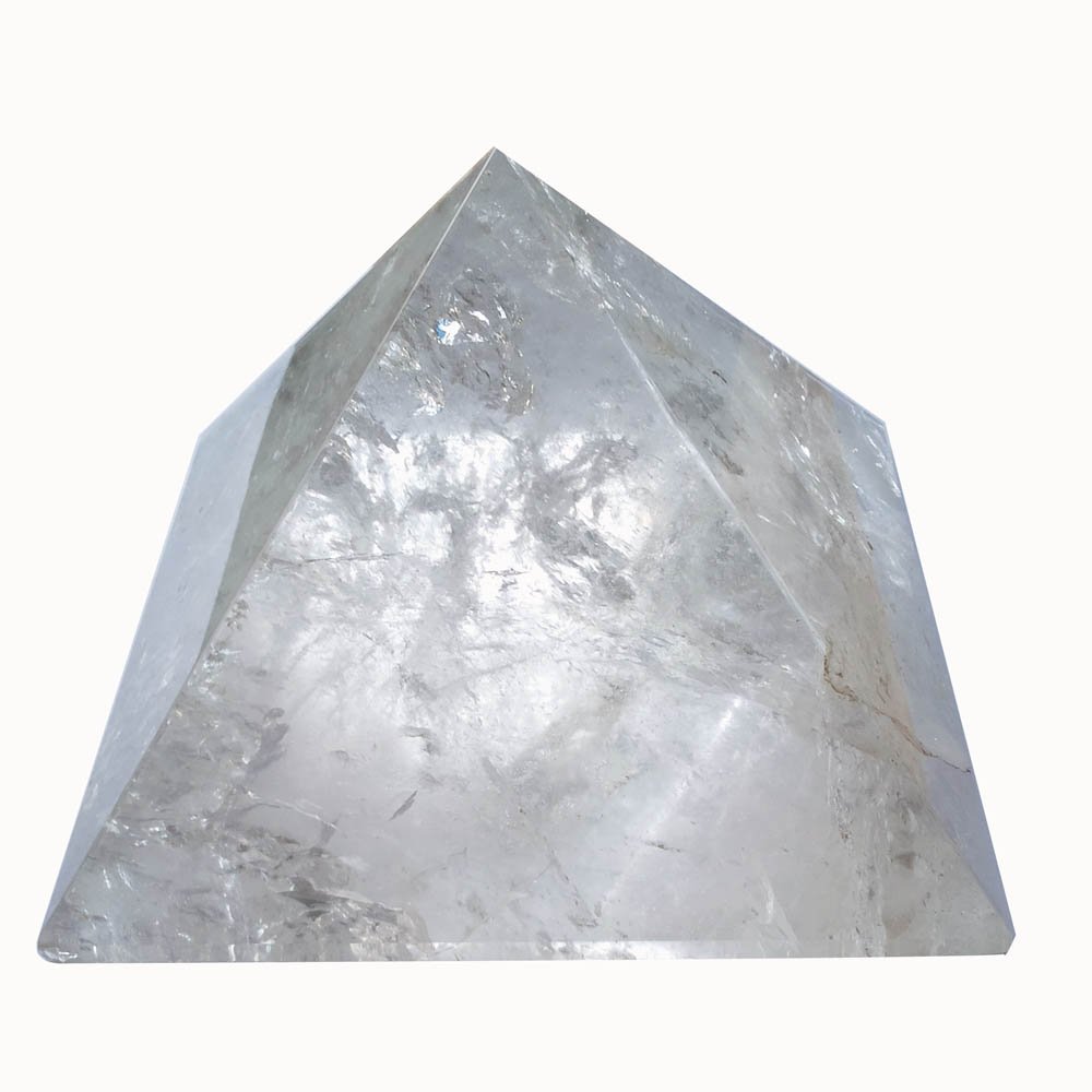 Pirámide de Cuarzo Transparente Natural de Cristal Grande 15 cm decoración de la habitación