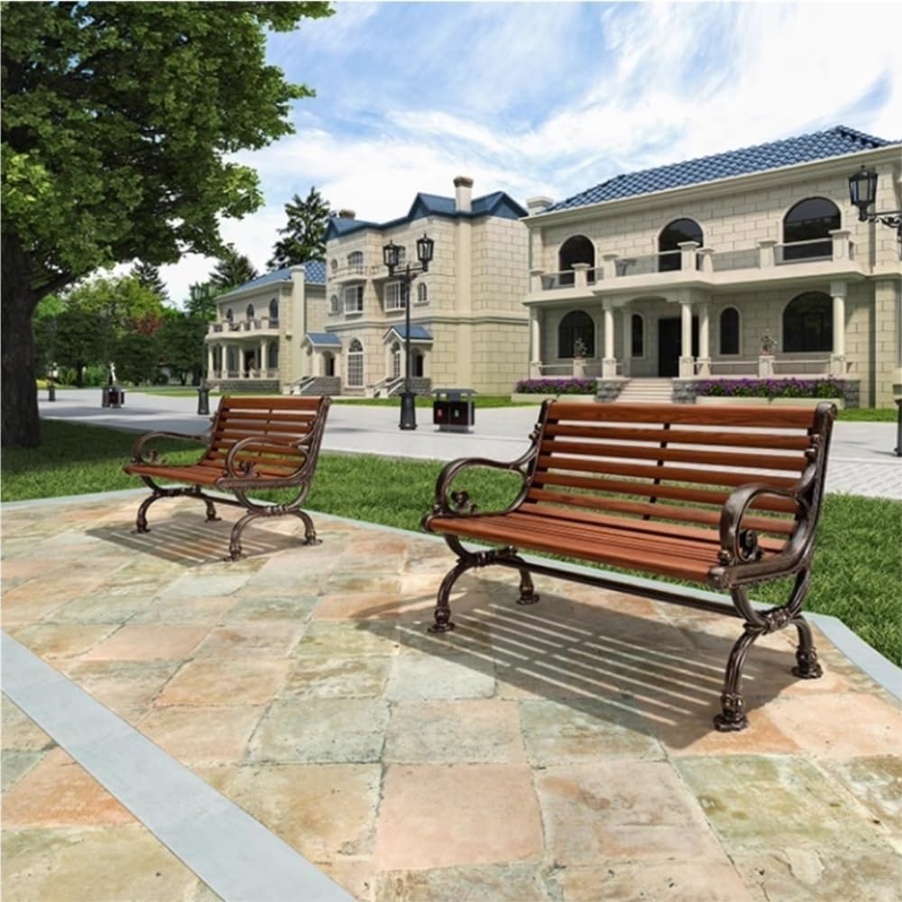 Outdoor Bench, Suitable for Garden, Porch, Courtyard, Park Chair Outdoor Bench Plaza Outdoor Leisure Backrest Chair Sub Long Seat Garden Bench(Large)