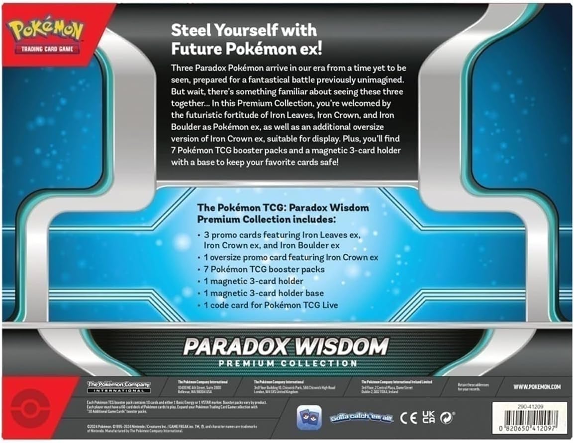 Amazon.com: Pokemon TCG: Paradox Wisdom Premium Collection, Age: 6+ Years :  Toys & Games