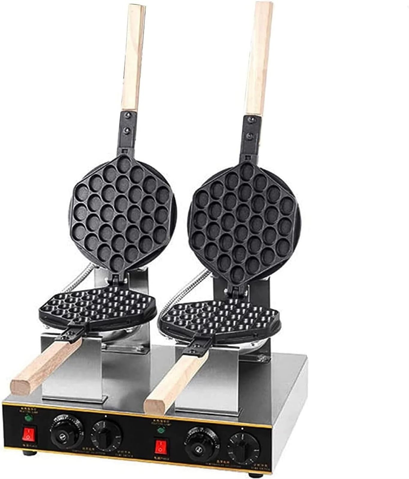 Gaufrier à bulles double tête rotatif rond pour préparer de grands buffets
