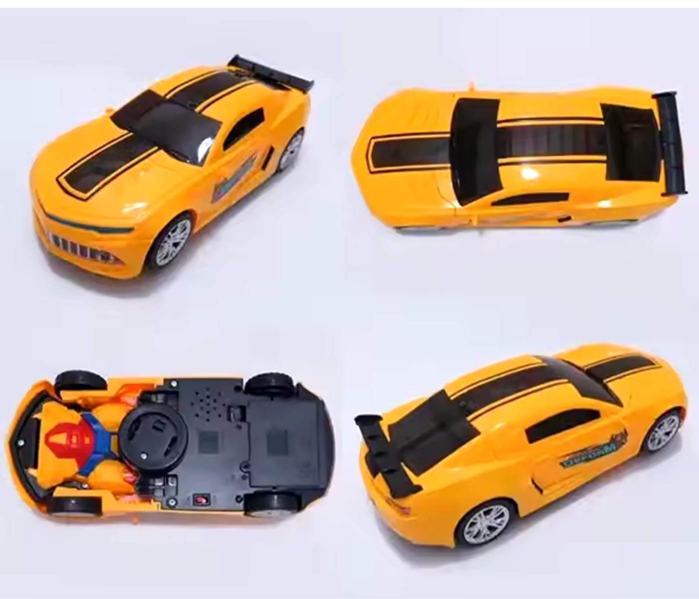 KRIMION® Toy Robots Battery Operated Converting Toy Car to Robot, Robot to Car Automatically with Light and Sound for Kids Indoor and Outdoor(Style-2) 1